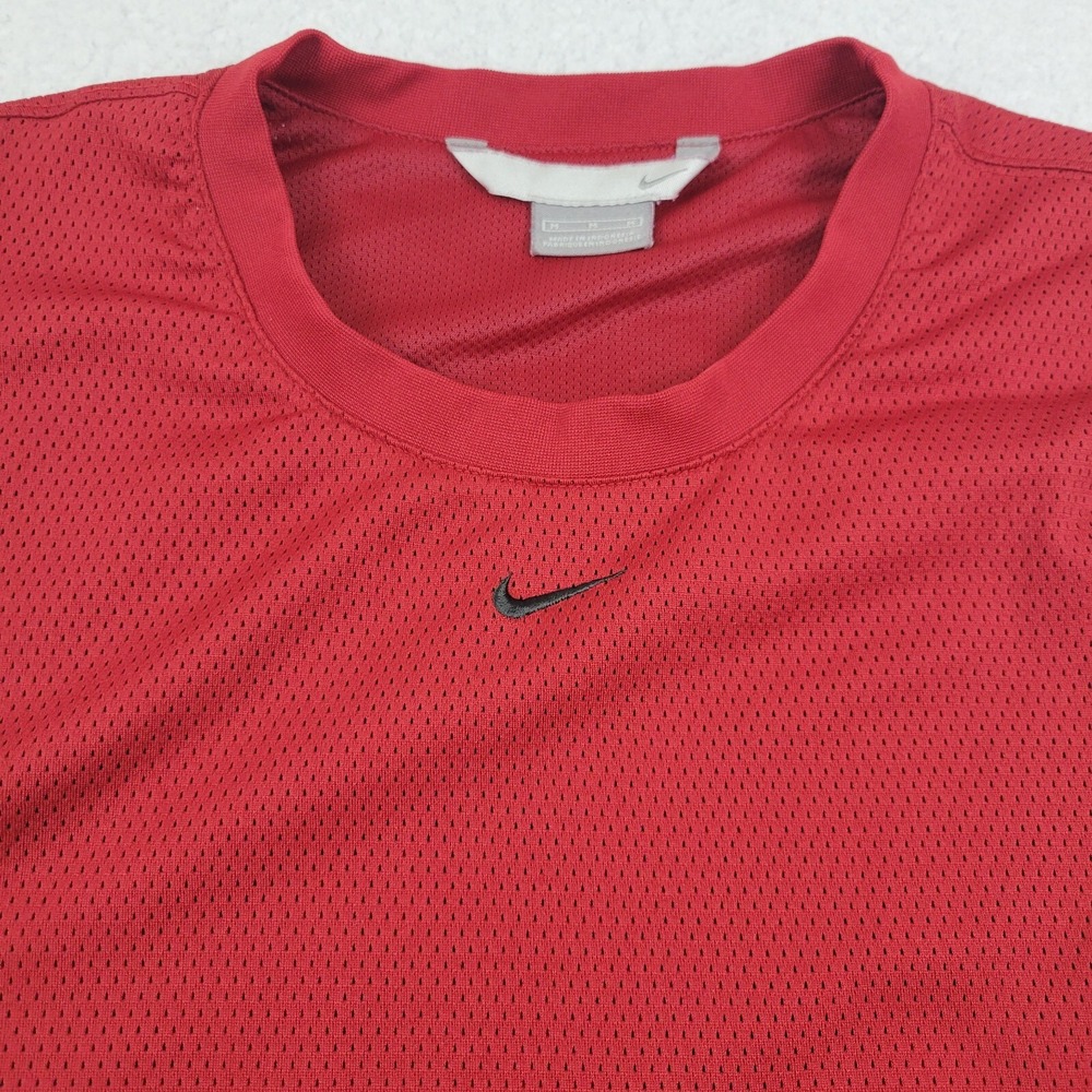 Vintage Nike Basketball Dual Layer Jersey Mens Medium M Red Silver Tag Polyester